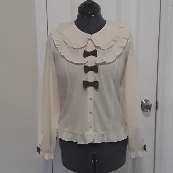 dearly Tops - Dearly Blouse | Peter Pan collar | Ruffle trim